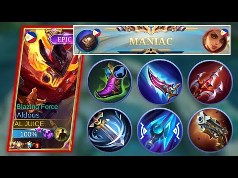 ALDOUS FULL DAMAGE BUILD + WINTER TRUNCHEON = MANIAC | ALDOUS BEST BUILD ONE HIT 2022 | ALDOUS MLBB