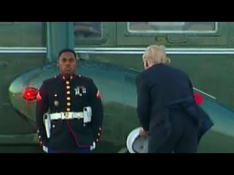 President Trump picks up Marine's hat in viral video