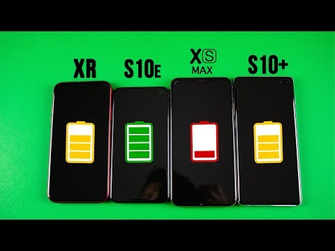 Galaxy S10 Plus vs iPhone XS Max vs Galaxy S10e vs iPhone XR Battery Life DRAIN TEST! Video