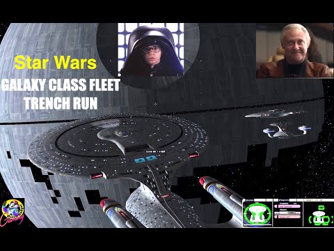 Star Trek FUNNY Trench Run Galaxy Class FLEET - Star Wars - Star Trek Ship Battles Death Star