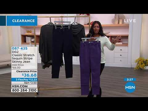 DG2 by Diane Gilman Sequin Stripe Skinny Jean  Basic