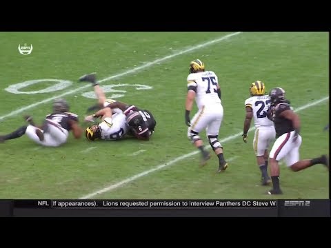 2018 Outback Bowl USC vs Michigan - TJ Brunson Sack #1