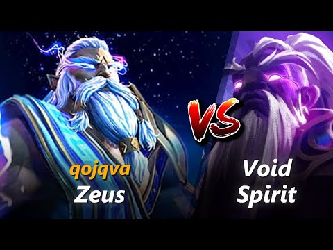 How to Zeus mid vs Void Spirit (feat. qojqva) | First 7 minutes