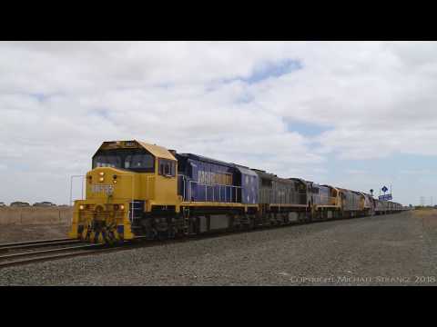 Five Locomotive Broad Gauge Grain Train - PoathTV Australian Railways