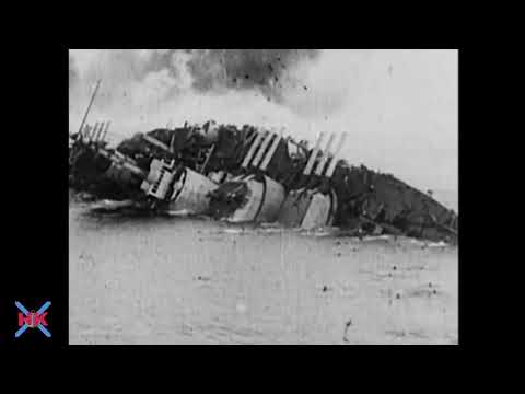 The sinking of a battleship