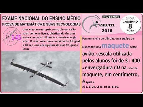 CURSO MATEMÁTICA ENEM 2016 QUESTÃO 145 PROVA ROSA RESOLVIDA EXAME NACIONAL ENSINO MÉDIO 2ª Aplicação