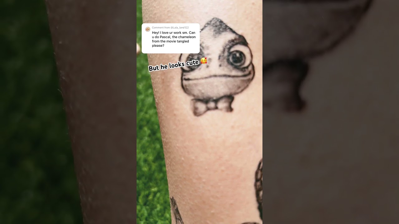 Drawing Pascal tattoo! (From Tangled) #tattoo #shorts #disney #drawing