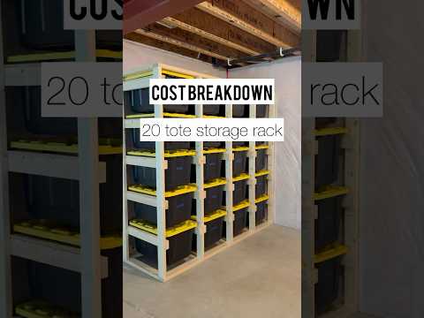 Cost breakdown to build a 20 tote storage rack using 27 gallon totes