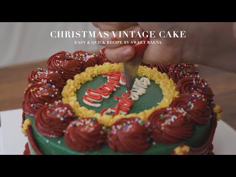 [SUB] 크리스마스 빈티지 케이크 만들기 | Christmas Vintage Cake Recipe