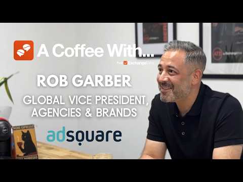 Shot of Rob Garber, global vice president, agencies & brands at Adsquare, in the ExchangeWire kitchen for an episode of 'A Coffee With...'