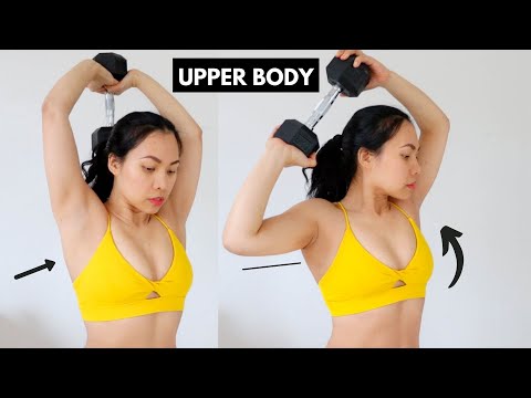 Sexy upper body in 20 days! arms, chest, shoulders, upper back and abs. Dumbbells and band. W3, P3
