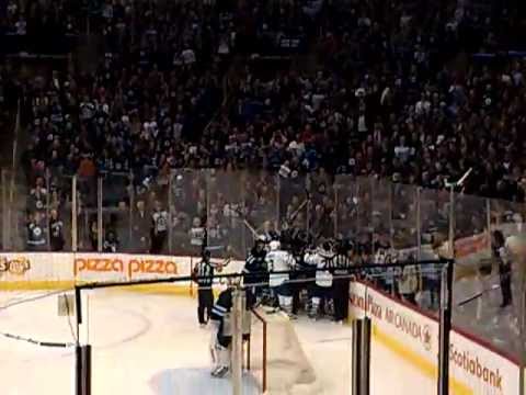 Winnipeg Jets vs Toronto Maple Leafs Scrum after Jets kill off a 5 on 3 MTS Centre Crowd