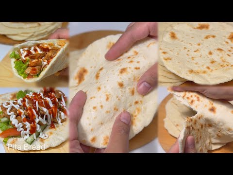 PITA BREAD Recipe | Flat bread for wraps, shawarma, pita pockets, hummus-stuffed pitas and more.