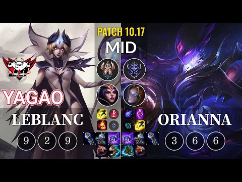 JDG Yagao LeBlanc vs Orianna Mid - KR Patch 10.17