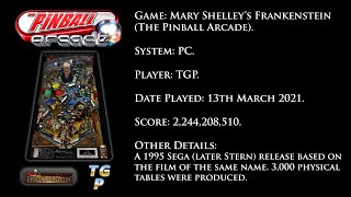 Mary Shelley's Frankenstein - The Pinball Arcade -  2,244,208,510 points.