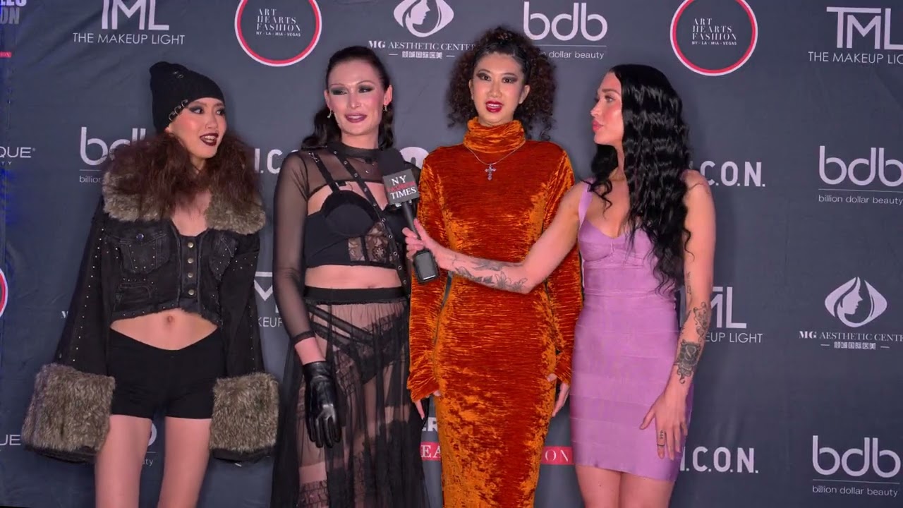 Ava Cherlyn interviews three model backstage at ArtHeartsFashion LAFW