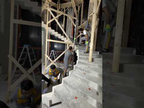 Perfekte Treppenhandwerkskunst | Präziser Putz #shorts #diy #architektur