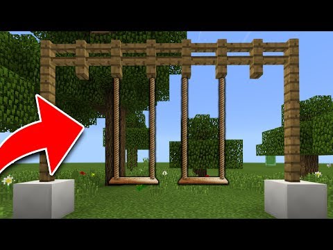 How to Make a WORKING SWING in Minecraft Tutorial! (Pocket Edition, PS4, Xbox, Switch, PC)