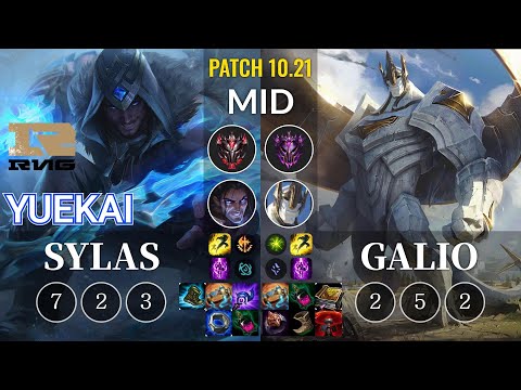 RNG yuekai Sylas vs Galio Mid - KR Patch 10.21