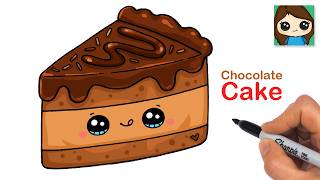 How to Draw a Chocolate Cake Slice 🤎