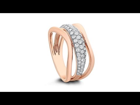 Diamond Couture 14K Gold 0.5ctw Diamond 3Band Ring