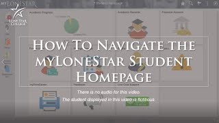 Navigate the myLoneStar Student Homepage