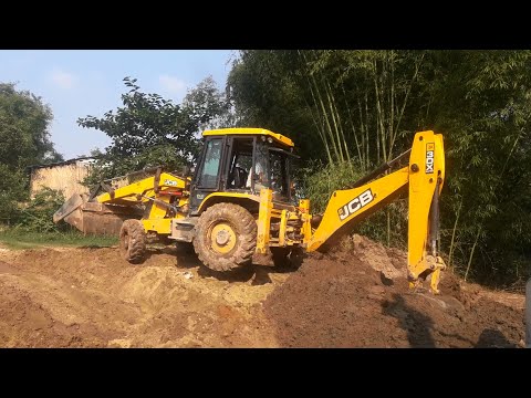 JCB Backhoe 3DX Machine Working For New Bridge Construction