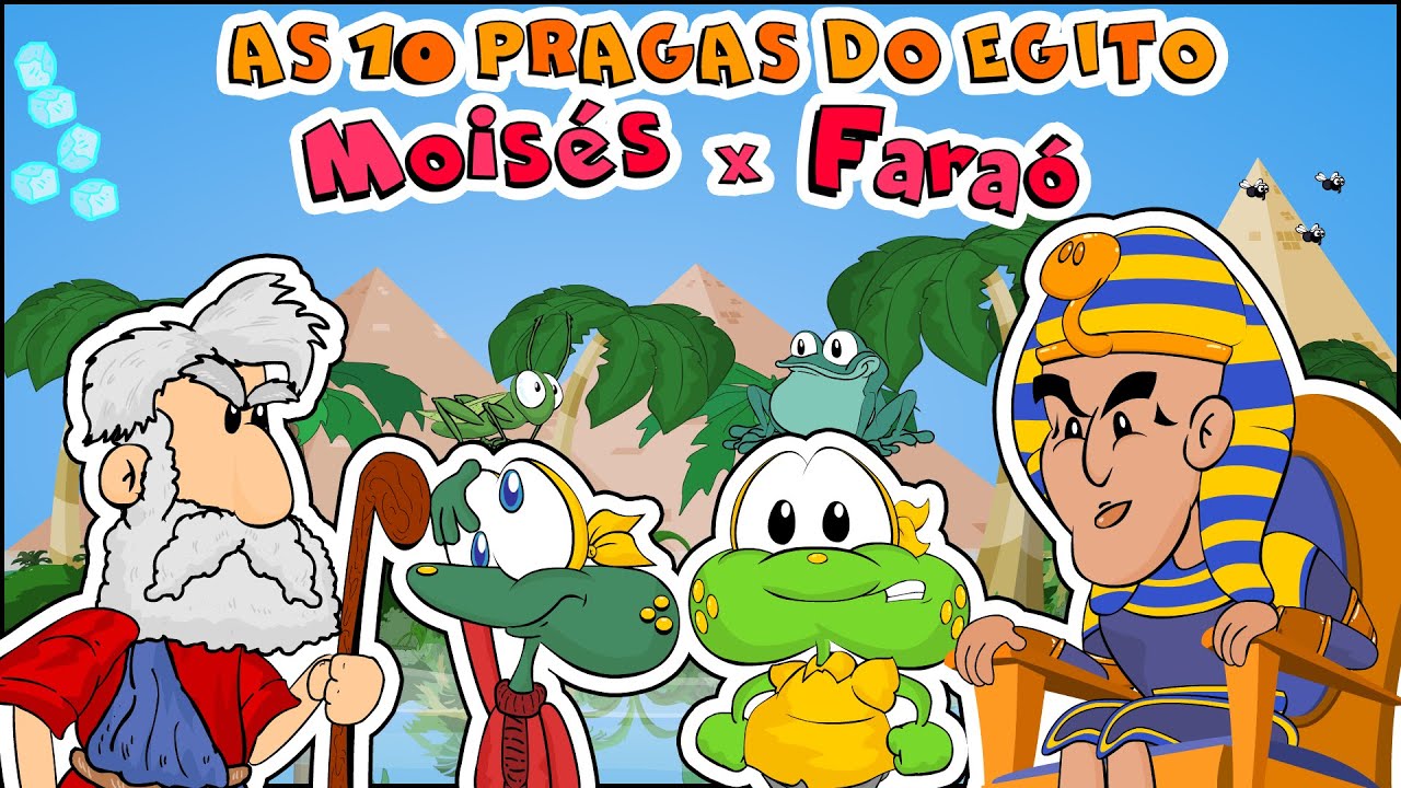 As Pragas do Egito, Moisés contra o Faraó, a Páscoa em Desenho bíblico com os Sapo Brothers