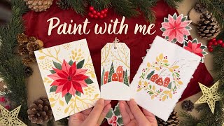 Painting Christmas Cards in watercolor