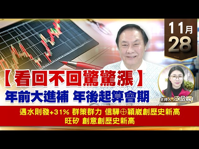 【財經至尊】王曈 1128《【看回不回驚驚漲】》遇水則發+31% 群策群力，信驊⊕穎崴創歷史新高，旺矽 創意創歷史新高｜【波段獲利王】加入line@ king5588