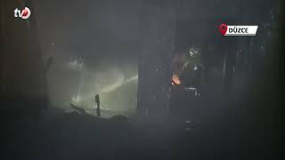 Düzcede Bir Evde Yangın Çıktı