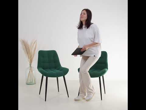 Мягкий стул для кухни Комфорт изумрудный черные ножки в Перми - видео 8