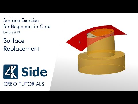 Basic 3D Surface Exercise for Beginners in Creo - Exercise #13 | Surface Replacement