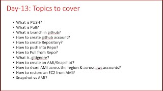 Session 13 21st oct | Git, push, pull, gitingnore, create AMI, snapshot, share AMI