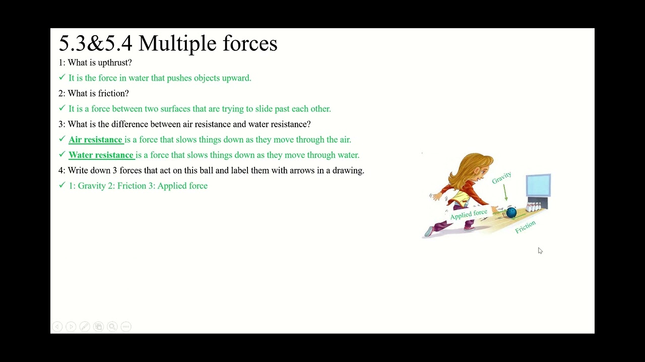 5 3&5 4 Multiple forces Worksheet