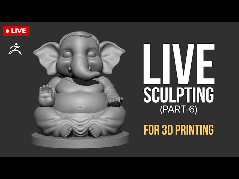 Building a Toy Ganesh for 3D print (Live Sculpting) - Part 6