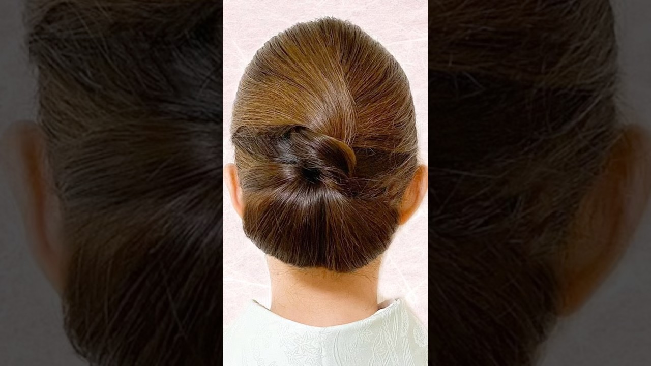 自分でできる! 着物ヘアセット8 簡単！ セルフヘアアレンジ ミディアムヘア 着物髪型 お宮参り 七五三 結婚式参列  Kimono Hairstyle #shorts  #ヘアアレンジ