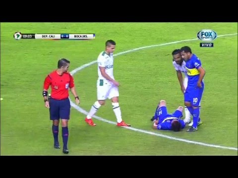 Lesión de Lodeiro vs Dep. Cali - Copa Libertadores 2016