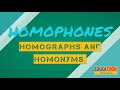 Homophones, Homographs, Homonyms