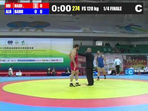 Parviz Hadi (Iran) vs Fatjon Baro (Albania) 120 KG  1/4 Final Olympic Qualification
