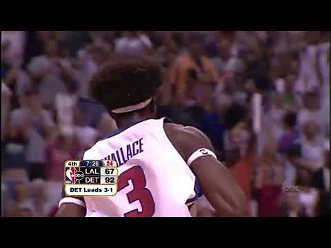 Ben Wallace's Series Sealing Tip-Dunk Around Shaquille O'Neal (2004 NBA Finals)