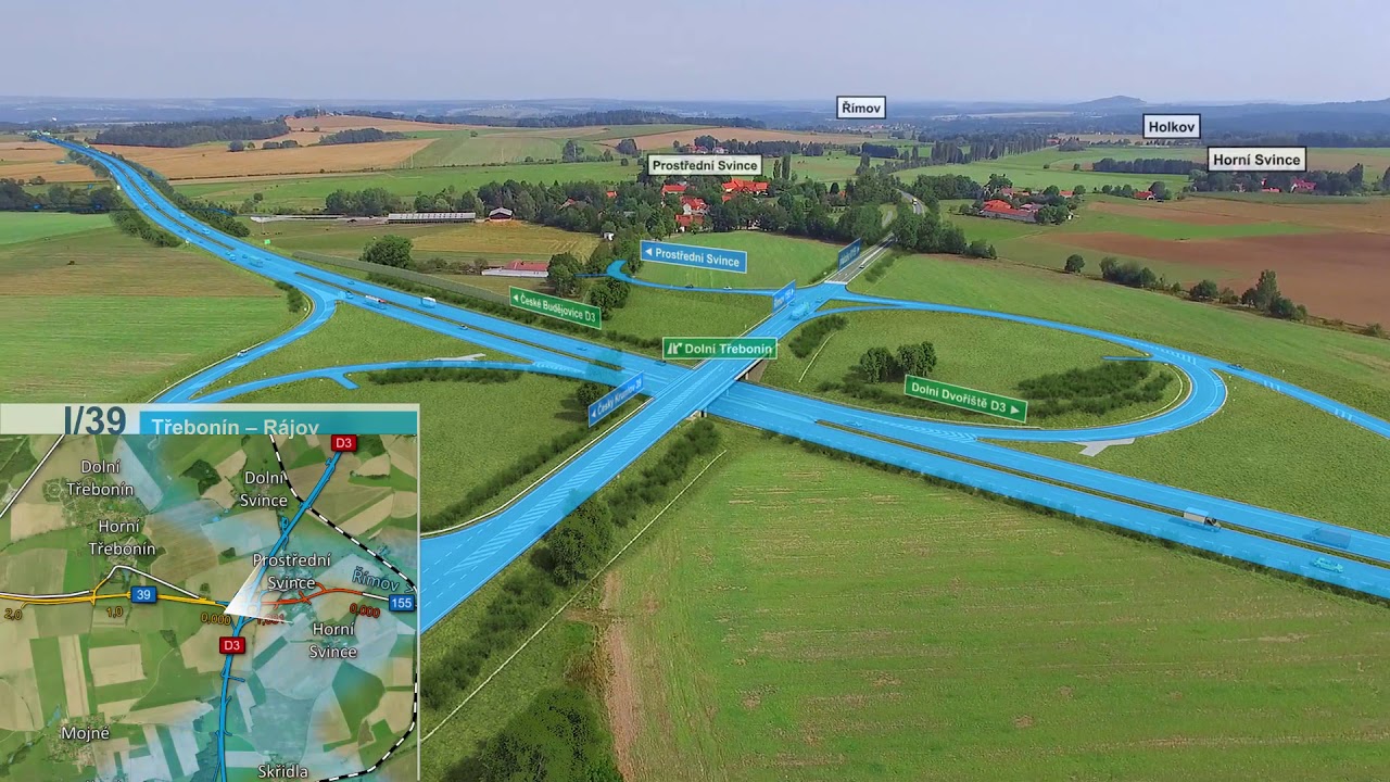 ŘSD ČR - Silnice I/39 Třebonín - Rájov, stoupací pruh Rájov
