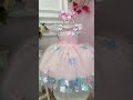 Vestido Infantil Rosa Plissado Aplique Flores Borboleta