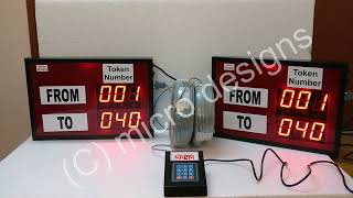 2-number display with voice announcement in English/Telugu from single Calling pad by micro designs