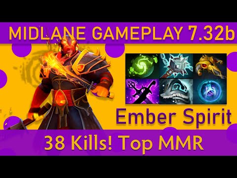 💥38 Kills! Ember Spirit Mid Gameplay - Top MMR Dota 2