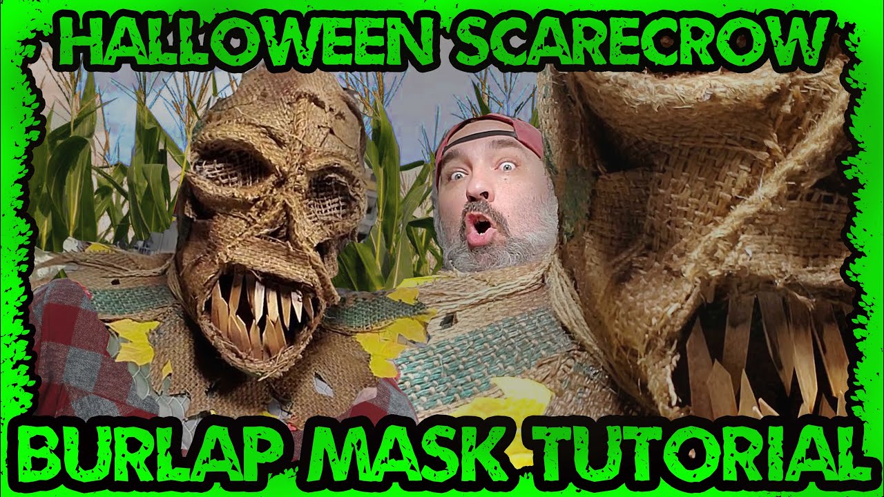 burlap mask tutorial scarecrow