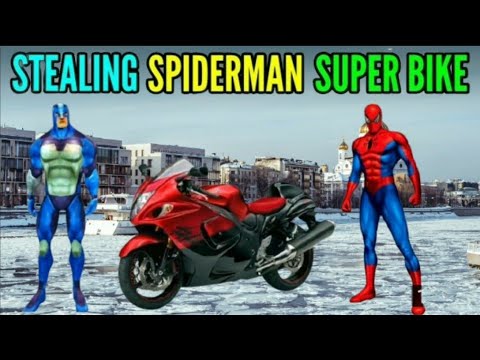 stealing spiderman super bike in rope hero vice town | rope hero vice town game || similar gamerz