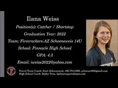 Ilana Weiss Softball Skills Video - 2022 Catcher Shortstop