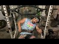 Worst Feeling Bench Ever...Slanted Uneven 420 Lbs TRAP BAR bench press On A STOOL, Not A Bench