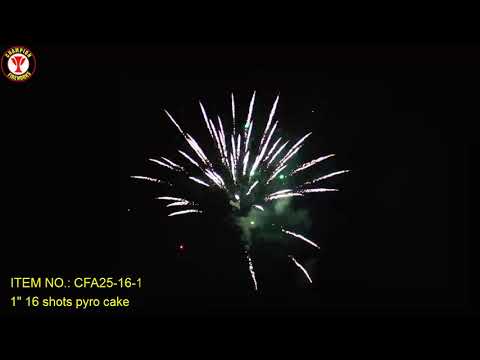 CFA25-16-1 1'' 16 shots multishots 500g fireworks cake